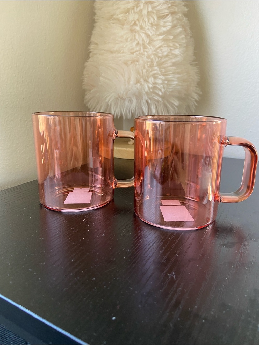 Parker Lane 14oz Clear Glass Pink Mugs 2pk